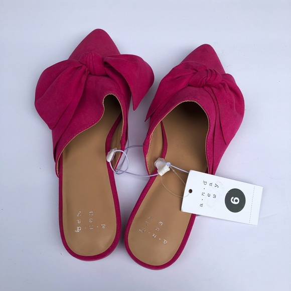 Pink Mules with Bow A New Day Rhea A New Day - Picture 7 of 8